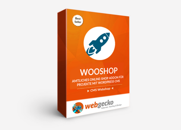 Dein-Webshop.ch Preisgünstiger E-Commerce E-Shop von Webgecko: E-Shop Produkt «WooShop» Box